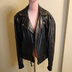 Sleek Black Leather Jacket